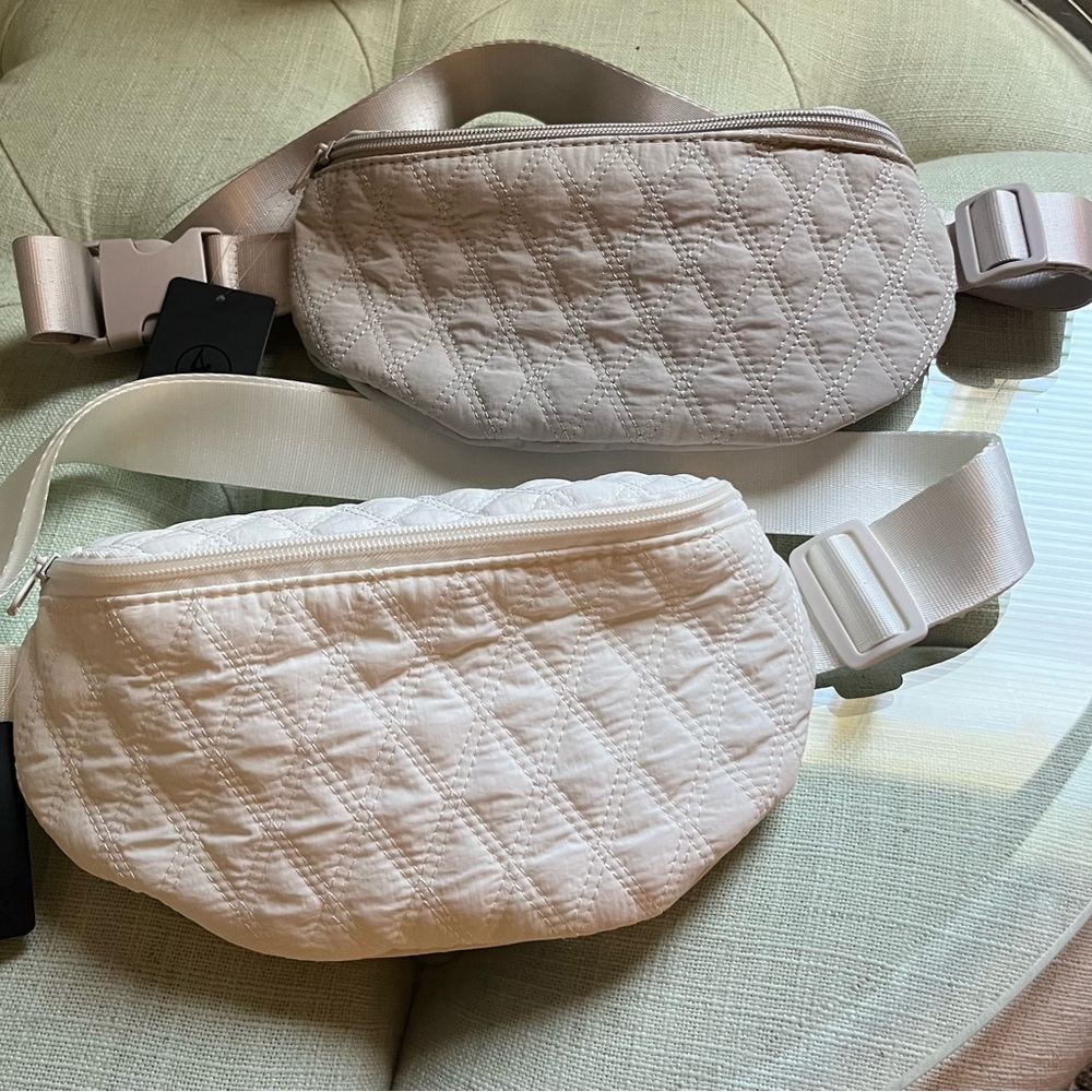 90 Degree by Reflex Set of 2 Quilted White and Cream Crossbody Bags